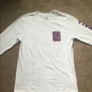 Vans long sleeve white shirt with roses